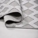 Duero Geometrik Gri Polyester Kaydırmaz Tabanlı Makine Halısı - Görsel 4