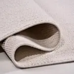 Atienza Bukle Modern Beyaz Polyester Kaydırmaz Tabanlı Makine Halısı - Görsel 4