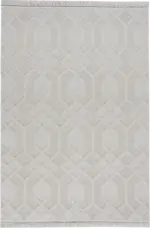 Fours Modern Bej Polyester Makine Halısı