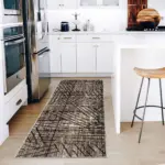 Prat Modern Gold Polyester ve Pamuklu Yıkanabilir Kaydırmaz Taban Dijital Baskı Halı - Görsel 4