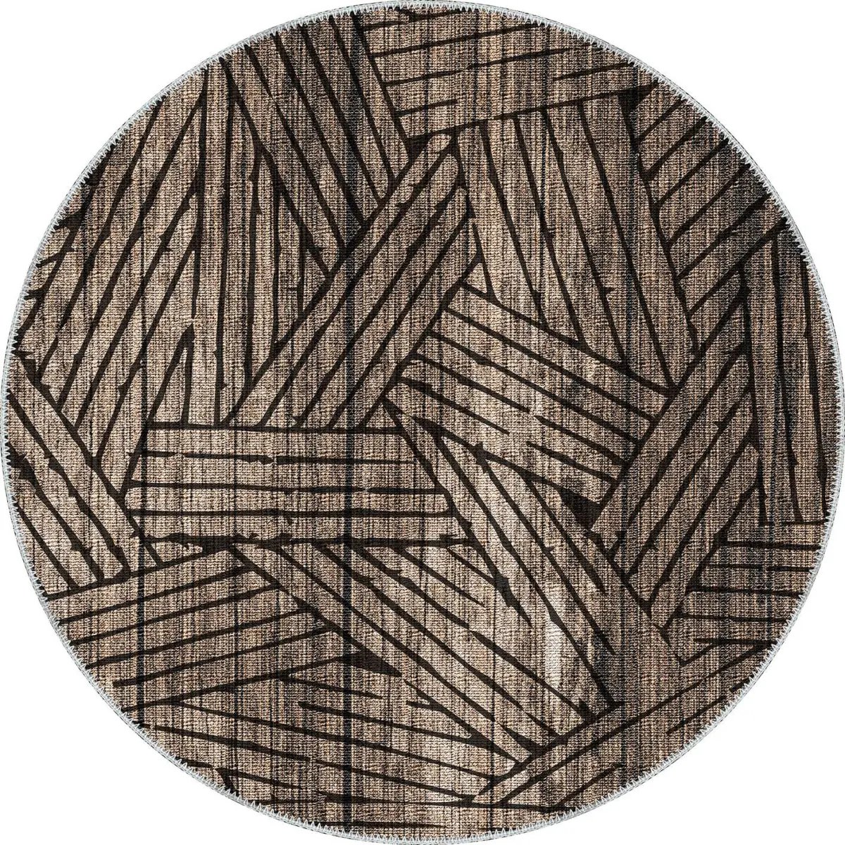 Prat Modern Gold Polyester ve Pamuklu Yıkanabilir Kaydırmaz Taban Dijital Baskı Halı - Görsel 7