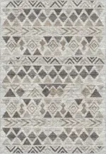 Primo Geometrik Gri Polyester ve Pamuklu Yıkanabilir Kaydırmaz Taban Dijital Baskı Halı