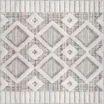 Venezia Geometrik Beyaz Polyester ve Pamuklu Yıkanabilir Kaydırmaz Taban Dijital Baskı Halı - Görsel 5