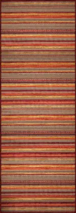 Vella Çizgili Multi Polyester ve Pamuklu Yıkanabilir Kaydırmaz Taban Dijital Baskı Halı - Görsel 3