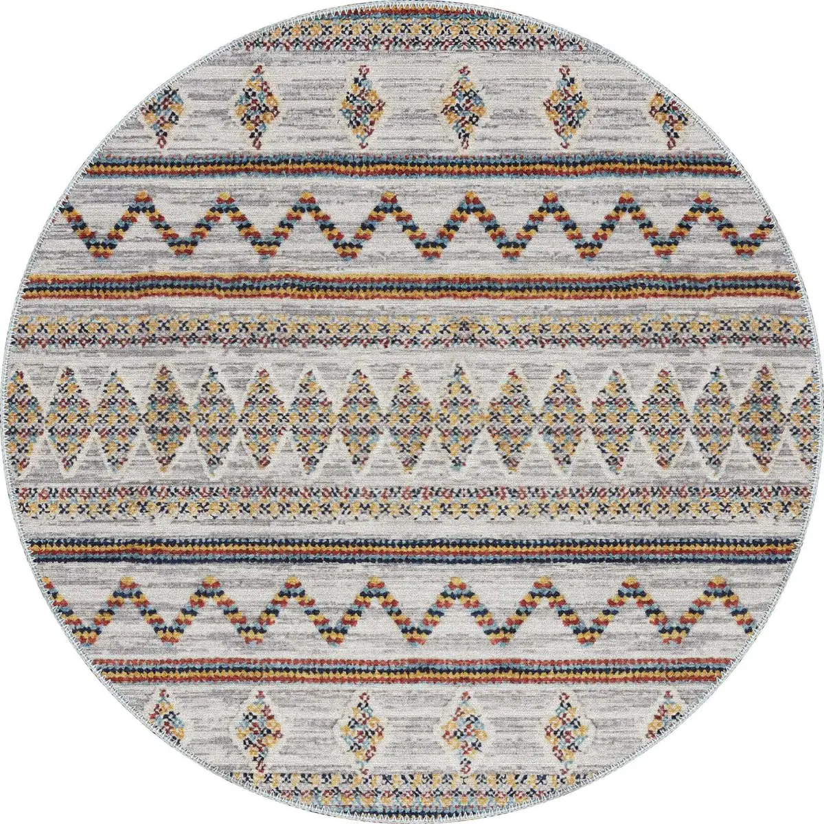 Ponte Geometrik Multi Polyester ve Pamuklu Yıkanabilir Kaydırmaz Taban Dijital Baskı Halı - Görsel 7