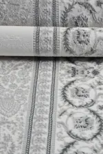 Blois Çerçeveli Krem Gri Göbekli Akrilik Makine Halısı - Görsel 5