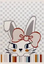 Rafz Figürlü Multi Polyester Pamuk Tabanlı Çocuk Halısı