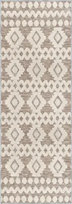 Lincoln Geometrik Bej Polyesterve Pamuklu Yıkanabilir Kaydırmaz Taban Dijital Baskı Halı - Görsel 3