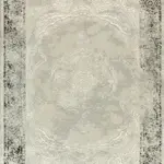 Brozas Klasik Göbekli Gri  Polipropilen ve Polyester Makine Halısı