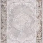 Membrio Klasik Göbekli Gri Polipropilen ve Polyester Makine Halısı