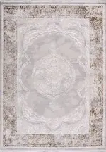 Membrio Klasik Göbekli Gri Polipropilen ve Polyester Makine Halısı