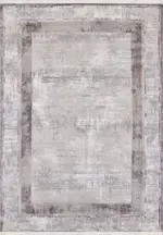 Bonillo Çerçeveli Gri Polipropilen ve Polyester Makine Halısı