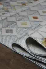 Clifton Modern Gri Polyester Makine Halısı - Görsel 6