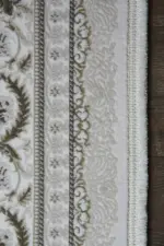 Cangey Çerçevegli Krem Kahve Göbekli Akrilik Makine Halısı - Görsel 3