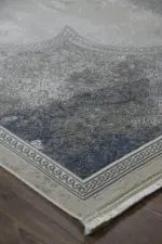 Arsac Çerçeveli Göbekli Gri Polyester Makine Halısı - Görsel 2