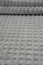 Streb Modern Gri Polyester Makine Halısı - Görsel 5