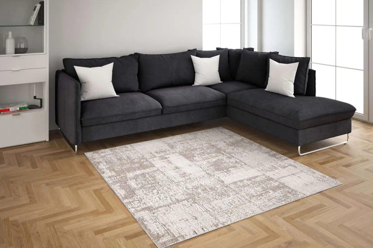 Sagrada Modern Krem Polyester ve Pamuklu Yıkanabilir Kaydırmaz Taban Dijital Baskı Halı - Görsel 6