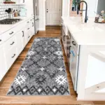 Savoia Geometrik Gri Polyester ve Pamuklu Yıkanabilir Kaydırmaz Taban Dijital Baskı Halı - Görsel 4