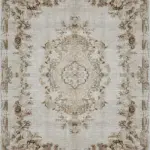 Raval Göbekli Bej Polyester ve Pamuklu Yıkanabilir Kaydırmaz Taban Dijital Baskı Halı