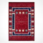 Loburg Modern Kırmızı Pamuklu ve Polyester  Makine Halısı - Görsel 2