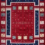 Loburg Modern Kırmızı Pamuklu ve Polyester  Makine Halısı