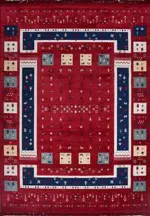 Loburg Modern Kırmızı Pamuklu ve Polyester  Makine Halısı