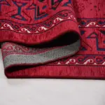 Baden Klasik Göbekli Kırmızı Pamuklu ve Polyester Makine Halısı - Görsel 4