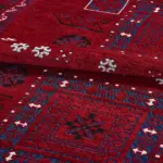 Baden Klasik Göbekli Kırmızı Pamuklu ve Polyester Makine Halısı - Görsel 5