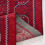 Verl Çerçeveli Kırmızı Pamuklu ve Polyester Makine Halısı - Görsel 3