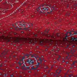 Verl Çerçeveli Kırmızı Pamuklu ve Polyester Makine Halısı - Görsel 5