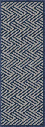 Clota Modern Lacivert Polyester ve Pamuklu Yıkanabilir Kaydırmaz Taban Dijital Baskı Halı - Görsel 3