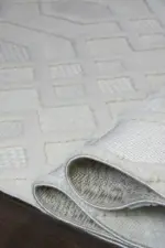 Urzy Modern Krem Polyester Makine Halısı - Görsel 6