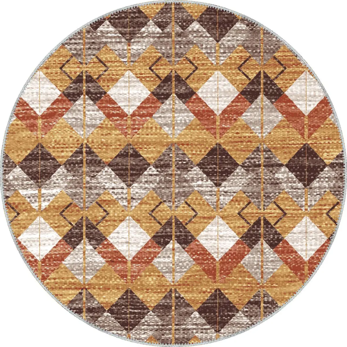 Affori Geometrik Multi Polyester ve Pamuklu Yıkanabilir Kaydırmaz Taban Dijital Baskı Halı - Görsel 7