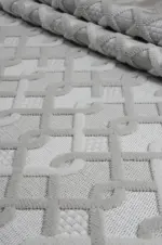 Crocy Modern Krem Polyester Makine Halısı - Görsel 7