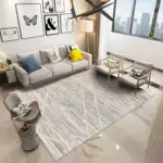 Navigli Geometrik Bej Polyester ve Pamuklu Yıkanabilir Kaydırmaz Taban Dijital Baskı Halı - Görsel 2