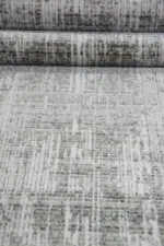 Lepre Modern Krem Antrasit Çizgili Akrilik Makine Halısı - Görsel 5