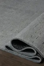 Cassis Modern Gri Yıkanabilir Polyester Makine Halısı - Görsel 5