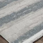 Givet Modern Krem Gri Desenli Polyester Makine Halısı