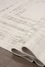 Nardo Modern Krem Antrasit Çizgili Akrilik Makine Halısı - Görsel 4