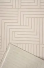 Otranto Modern Krem Akrilik Makine Halısı - Görsel 6