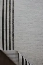 Puits Çerçeveli Krem Polyester Makine Halısı - Görsel 4