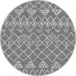 Lesse Geometrik Gri Polyester ve Pamuklu Yıkanabilir Kaydırmaz Taban Dijital Baskı Halı - Görsel 7