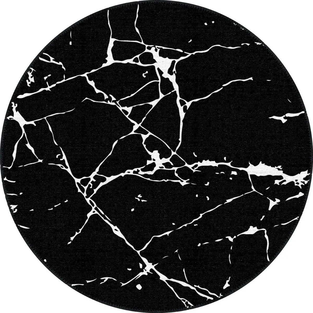 Torre Modern Siyah Polyester ve Pamuklu Yıkanabilir Kaydırmaz Taban Dijital Baskı Halı - Görsel 7