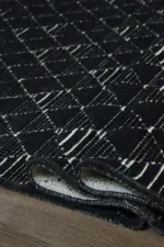 Munera Modern Antrasit Yıkanabilir Polyester,Pamuk Makine Halısı - Görsel 6