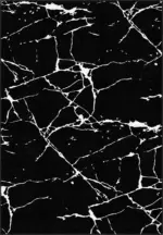 Torre Modern Siyah Polyester ve Pamuklu Yıkanabilir Kaydırmaz Taban Dijital Baskı Halı