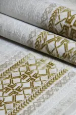 Barret Çerçeveli Krem Polyester Makine Halısı - Görsel 7