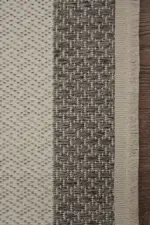 Botany Krem Antrasit Çizgili Modern Sisal Makine Halısı - Görsel 3