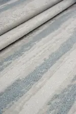 Givet Modern Krem Gri Desenli Polyester Makine Halısı - Görsel 4