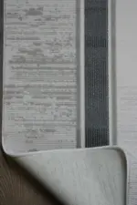 Lunay Çerçeveli Krem Antrasit Çizgili Akrilik Makine Halısı - Görsel 4