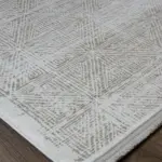 Furze Çerçeveli Krem Vizon Çizgili Akrilik Makine Halısı Furze Çerçeveli Krem Vizon Çizgili Akrilik Makine Halısı